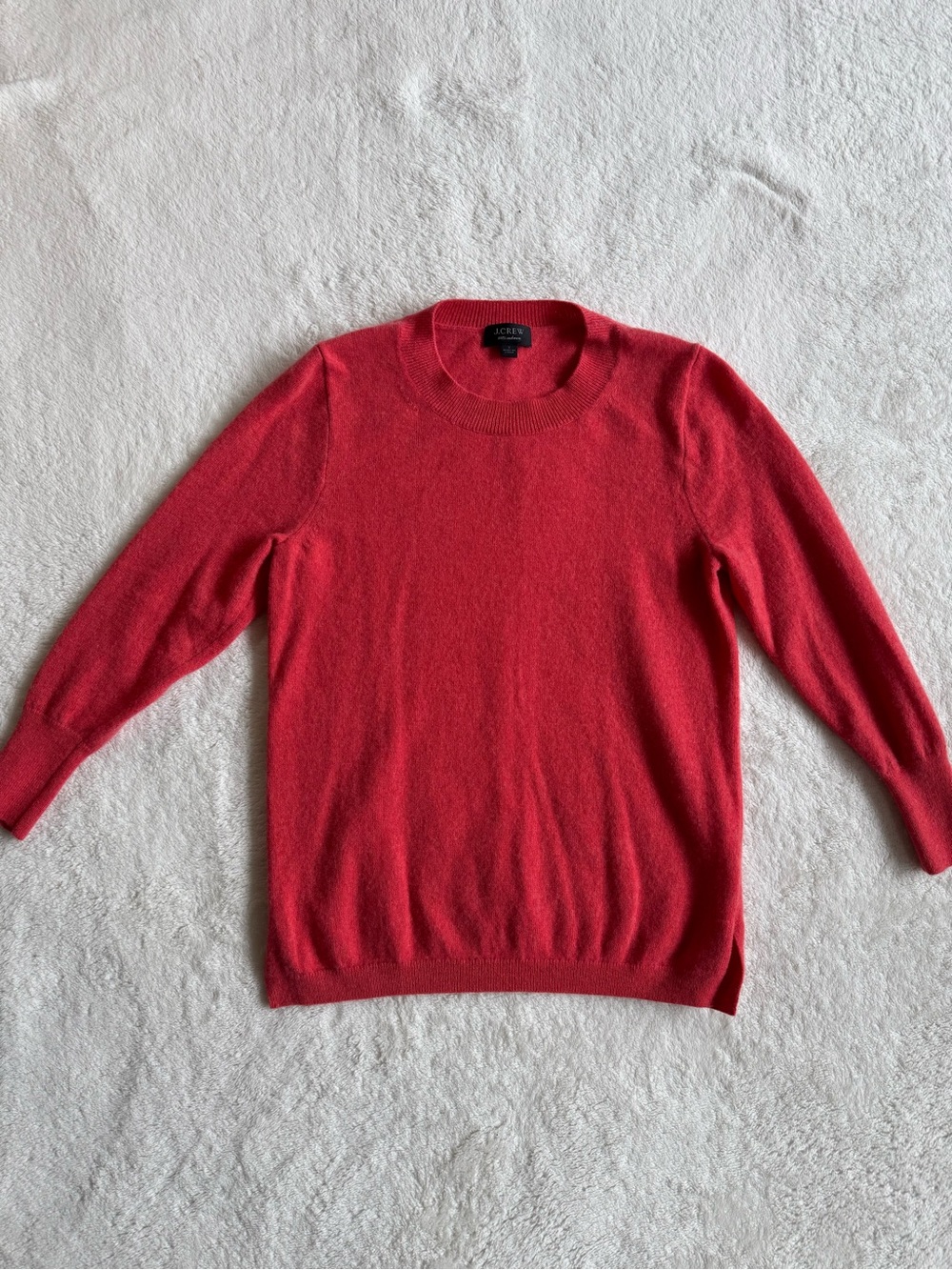 J.Crew 100% Cashmere Crewneck Sweater – Bright Red/Coral – Women's Small